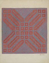 Coverlet - Section of Reverse Side, c. 1937.