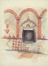 Wall Painting and Baptismal Niche, c. 1941.
