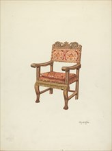 Hand-Carved Armchair, c. 1941.