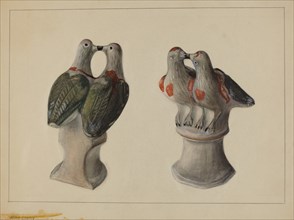Chalkware Lovebirds, c. 1937.