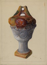 Chalkware Urn with Fruit and Birds, 1935/1942.