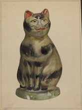 Pa. German Chalkware Cat, c. 1936. Creator: Mina Lowry.