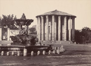 Temple of Vesta and Fountain, Rome, 1860s.