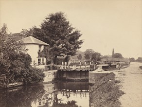 Lock-Keeper's Cottage and Lock Gates, 1850s.