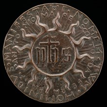 The Trigram IHS in a Flaming Halo [reverse], c. 1444/1462.