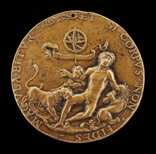 An Allegory of Faith: Lions Devouring a Nude Youth [obverse]. Attributed to Master IO.F.F.