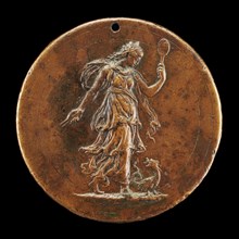 Prudence Holding a Mirror and Compasses [reverse], probably 1518/1525.