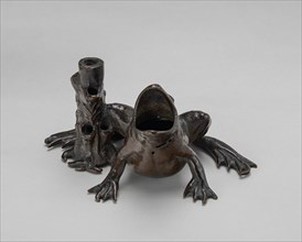 Inkwell in the Form of a Frog beside a Tree Stump, 16th century.