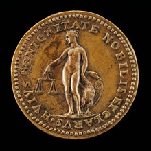 Figure Holding Scales and Swan [reverse], 1570.