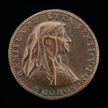 Camilla Peretti, died 1591, Sister of Pope Sixtus V [obverse], 1590.