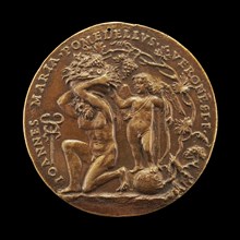 Man Holding Fruit, and Cupid [reverse].