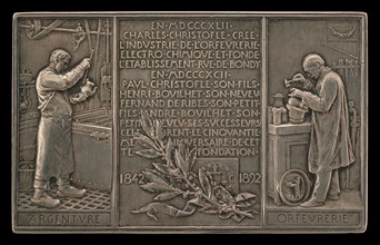 Fiftieth Anniversary of the Christofle Company, 1842-1892 [reverse], 1892.