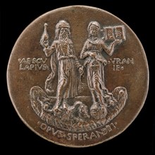 Aesculapius, Standing on a Dragon, and Urania on a Globe [reverse], c. 1472.