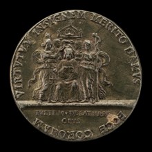 Daniele Renier Enthroned between Justice and Prudence [reverse], before 1534.