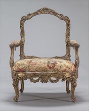 Armchair, probably c. 1830/1850. Gobelins tapestry after Louis Tessier.