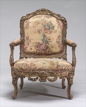 Armchair, probably c. 1830/1850. Gobelins tapestry after Louis Tessier