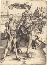 Lady on Horseback and the Lansquenet, c. 1497.