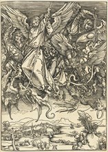 Saint Michael Fighting the Dragon, probably c. 1496/1498 (published 1511).