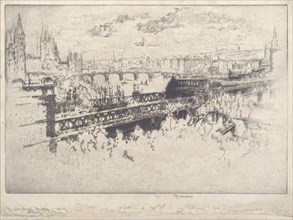 London over Charing Cross Bridge, 1910.