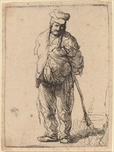 Ragged Peasant with His Hands behind Him, Holding a Stick, c. 1630.