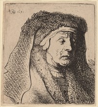 Bust of an Old Woman in a Furred Cloak and Heavy Headdress, 1631.