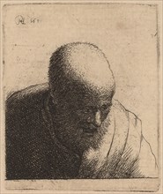 Bald Man with Open Mouth, Looking Down, c. 1630.