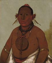 Wa-sáw-me-saw, Roaring Thunder, Youngest Son of Black Hawk, 1832. Painted while prisoner of war.