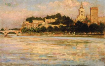 The Palace of the Popes and Pont d'Avignon, 1911.