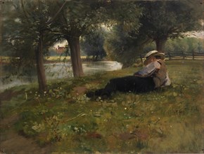 Man Reclining beside a Stream, late 19th-early 20th century.