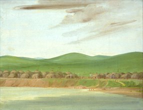 Arikara Village of Earth-Covered lodges, 1600 Miles above St. Louis, 1832.