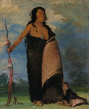 Shoo-de-gá-cha, The Smoke, Chief of the Tribe, 1832. Predicted the certain and rapid extinction of his tribe.