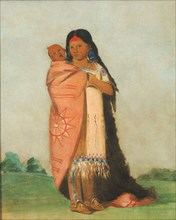 Tsee-moúnt, Great Wonder, Carrying Her Baby in Her Robe, 1832.