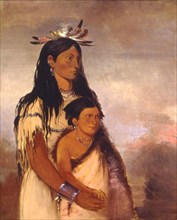 Túnk-aht-óh-ye, Thunderer, a Boy, and Wun-pán-to-mee, White Weasel, a Girl, 1834. The boy was killed at a Fur Trader?s house the day after this painted was painted