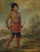 Osceola Nick-a-no-chee, a Boy, 1840.  Among a group who travelled with George Catlin to London in 1840s, to promote his Indian Gallery.