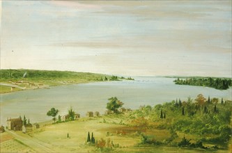 Sault Ste. Marie, Showing the United States Garrison in the Distance, 1836-1837.