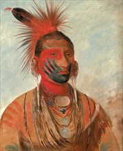 Wash-ka-mon-ya, Fast Dancer, a Warrior, 1844-1845. Travelled with George Catlin to London in the 1840s,