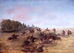 Mounted War Party Scouring a Thicket, 1846-1848.