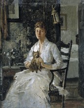 Portrait of a Lady with a Dog (Anna Baker Weir), ca. 1890.