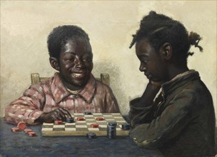 Untitled (Two Children Playing Checkers), late 19th-early 20th century.