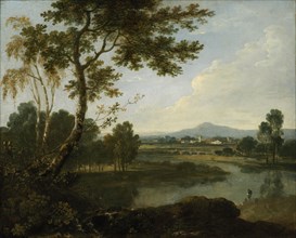 Landscape in Italy, 18th century. Attributed to Richard Wilson.