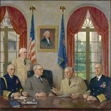 Truman and his Military Advisors, 1949.