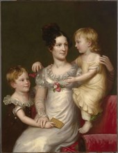 Sarah Weston Seaton with her Children Augustine and Julia, c. 1815.