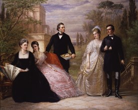 The Field Family in a Garden, 1869.