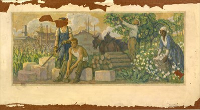 Abundance of Today (mural study, Clarksville, Tennessee Post Office), ca. 1937-1938.
