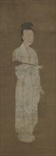 Portrait of a Woman in White: Lu Meiniang, 14th century. Formerly attributed to He Chong.