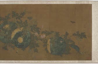 Melon vines, flowers, and insects, 1368-1644. Formerly attributed to Ma Yuan.