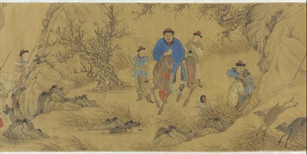 A Hunting Scene, 18th century. Formerly attributed to Wang Meng.