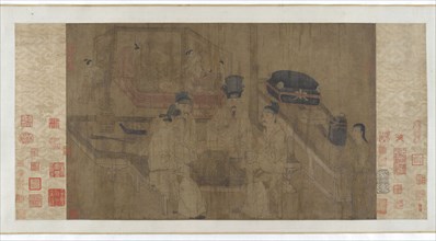 The Double Screen: Emperor Li Jing Watching his Brothers Play Weiqi, 14th century. Formerly attributed to Zhou Wenju.