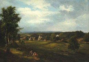 Village Scene near Albany, New York, 1850.