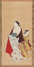 Yujo and her understudy (kamuro), 18th century.